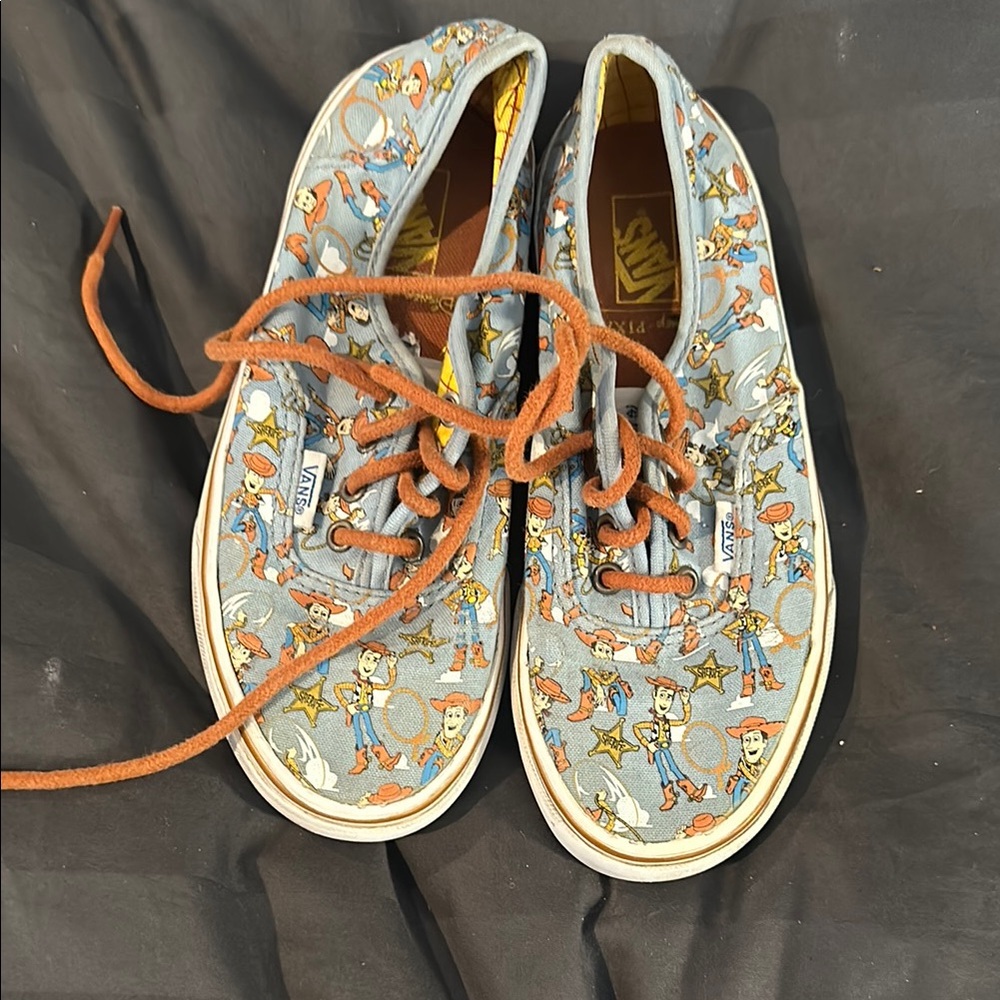 Vans Blue and Orange Sneakers with Floral Pattern